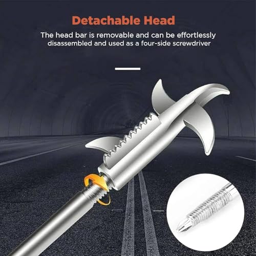 Image of 403 /Stainlees Steel Tyre Stone Remover Tool, Multipurpose Car Hook, Tire Cleaning, Tyre Stone Picker for Motor Bike Truck Car Wheel Cleaing Hook with Solid Rubber Handle (Built-in Screwdriver)