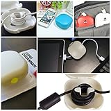 Cord Storage Holder Tangle-Free - Cable Shortener - Cord Winder USB, Earbud Cord Organizer Headset Headphones, Cord Keeper for Power Cords, Earphone Wrap Carrying Pouch Case, Storage Box, Cable Turtle