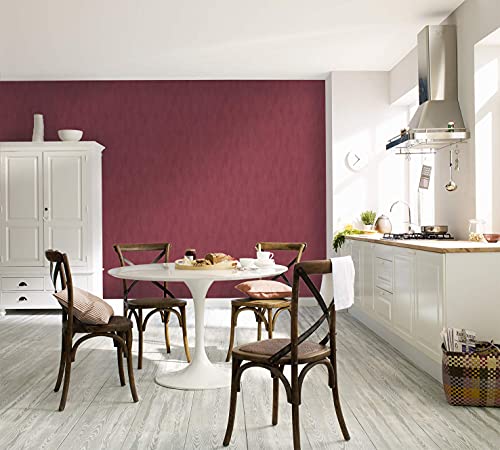 marburg Tapete Rot Uni modern rote Vliestapete für Wohnzimmer oder Schlafzimmer Made in Germany 10,05 m x 0,53m