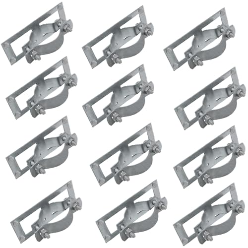 2-3/8 Fence Bracket SupConn (12Pcs) Steel to Wood Fence Brackets Fence Brackets for Metal Posts Metal Fence Post Brackets - Fence Post Repair (Include Screws)