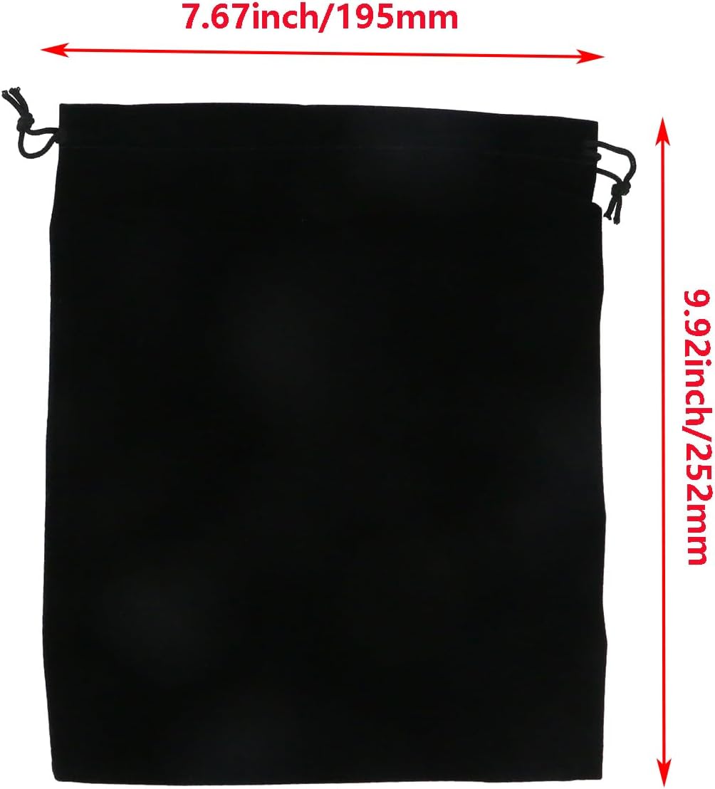Nicerity 10Pcs Large Velvet Bags with Drawstring 8x10 Inch Cloth Jewelry Pouches for Jewelry, Wedding Favors, Candy Bags (Black) - Image 3