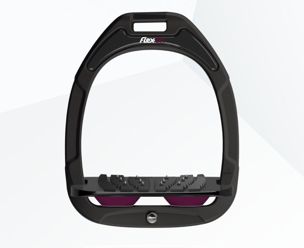 Flex-On Green Composite 2 Inclined Ultra Grip Stirrups Black Plum