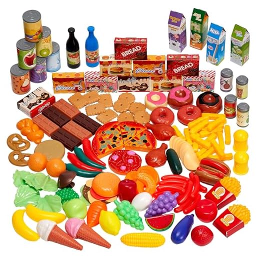 Juguete de Cocina 150 Piezas Comida Accesorias | Accesorios Juegos de Cocinitas | Plastic Alimentos Frutas Verduras de Supermercado Set | Regalo Navidad