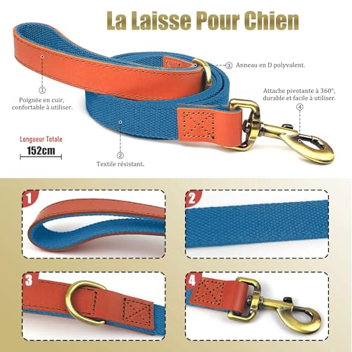 Qianruida Nylon Dog Collar and Leash Set Durable, Adjustable with a Solid Fastening, Comfortable and Durable - Image 3