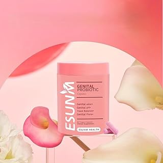 ESUNM Health – Gélules probiotiques génitales | Odeur génitale, pH génital, équilibre des levures, flore génitale, complément alimentaire, le choix ultra-fin pour femme, 60 gélules