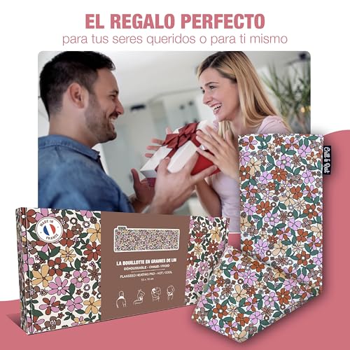 Saco de semillas para microondas Chill&Rest Florale Rosa para terapia de calor 6
