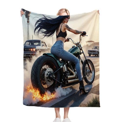 Couverture polaire 220x240 motos 3D résistante usures grand lit B52