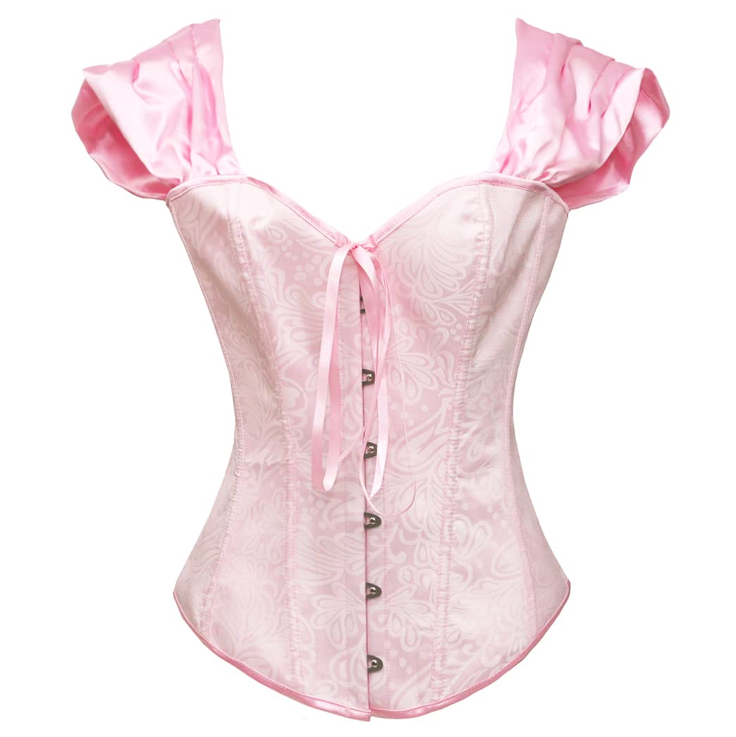 bslingerieWomens Costume Princess Rushed Sleeve Bustier Corset Top