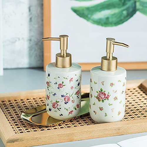 Soap Dispenser Retro Soap Dispenser with Pump Ceramic Lotion Liquid Container for Kitchen Bathroom