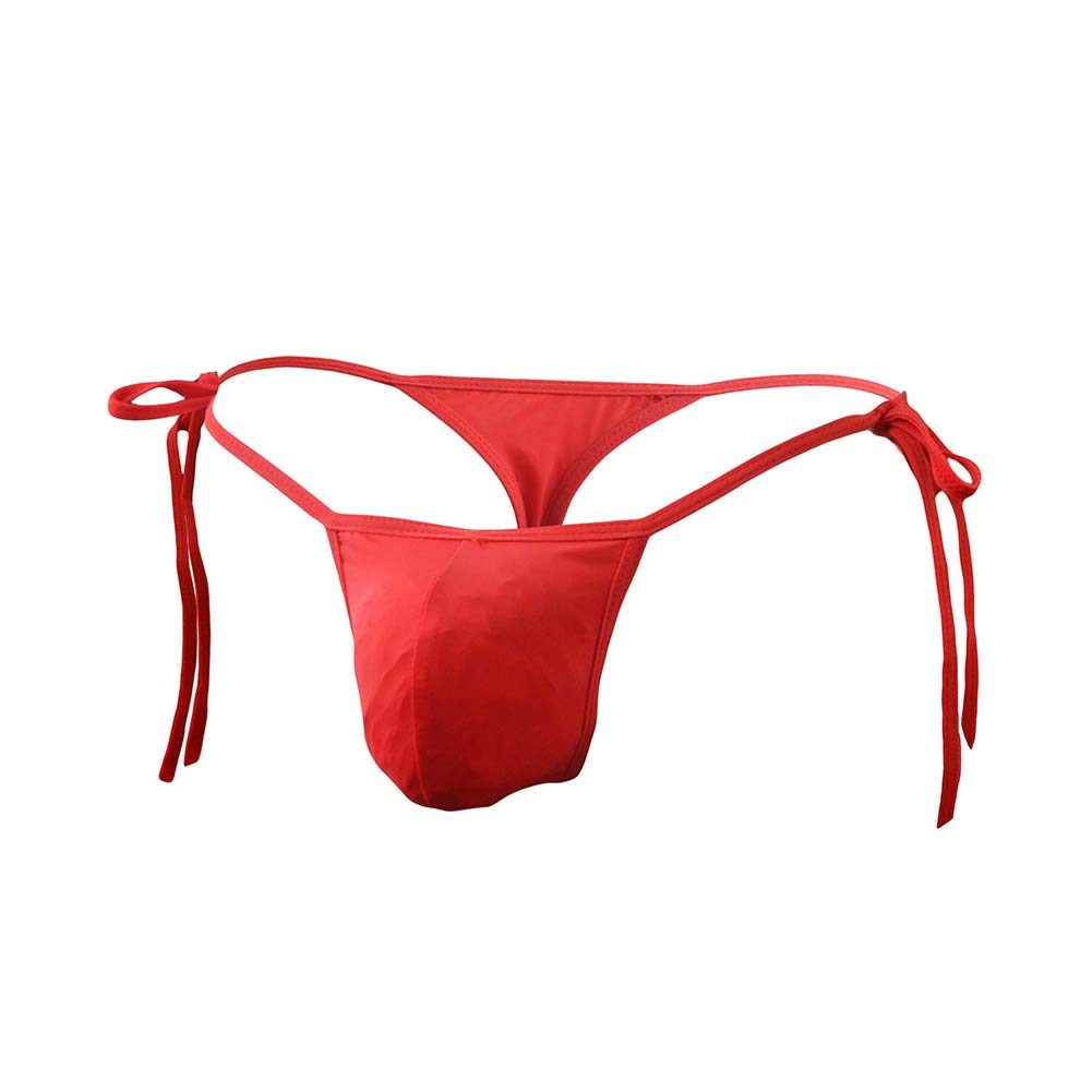 Extlps Mens Translucent Ice Silk Thong Adjustable G-Strings Underwear