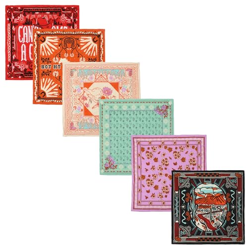 Bioworld Lightweight Western Theme 22'x22' 6-Pack Bandana Set