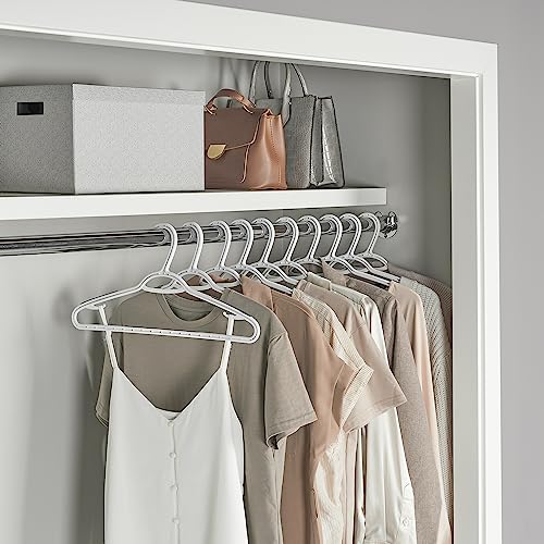 NEATFREAK Set of 40 Slim Non Slip Hangers - Space Saving Hangers for Clothes with Lingerie Hooks and Pants/Accessories Bar - Patented W Frame White Plastic Hangers by neatfreak - Used condition - Image 2