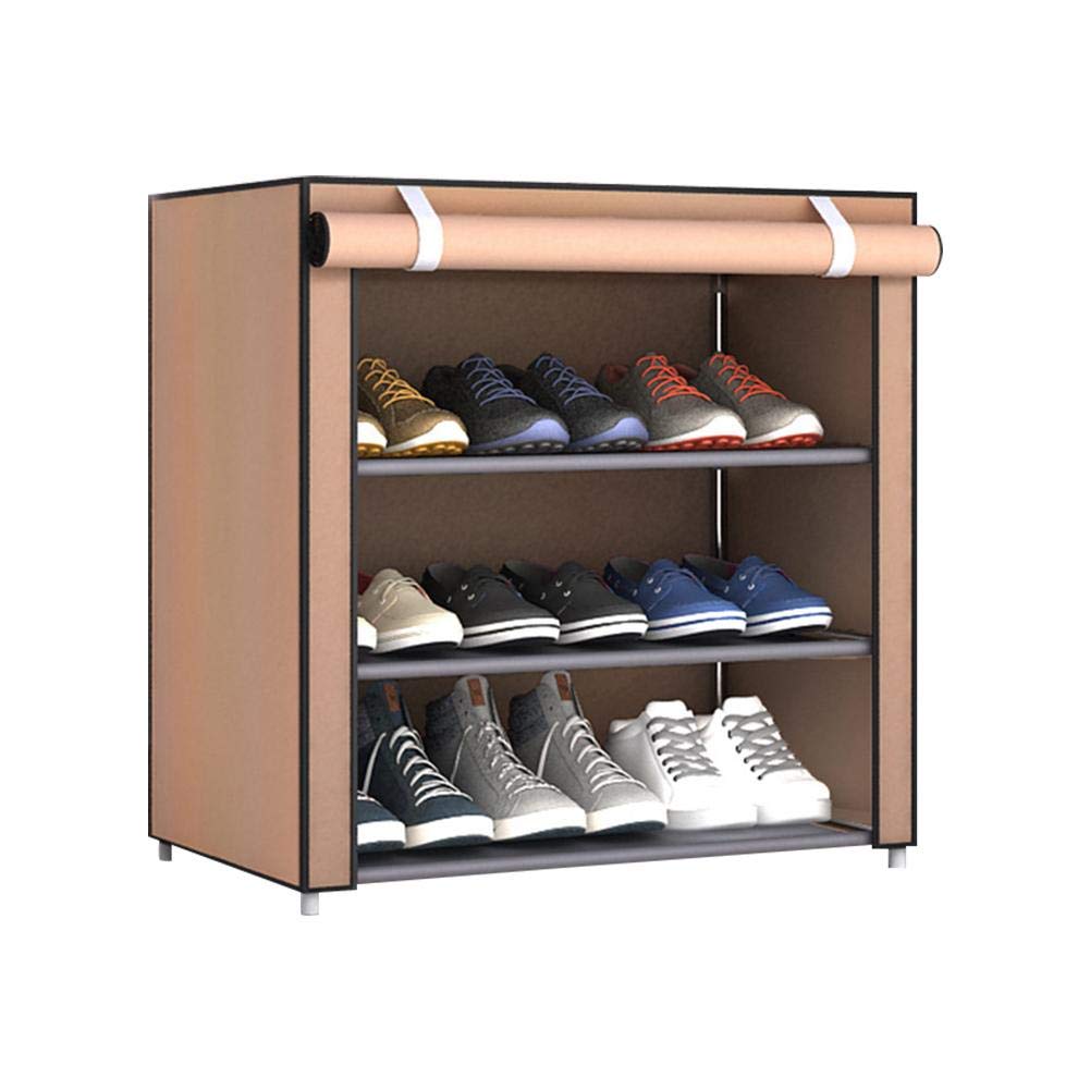 Zapatero de tela de 4 niveles a prueba de polvo para zapatos, diseño que ahorra espacio, ideal para el hogar, entrada, armario y dormitorio, y elegante.