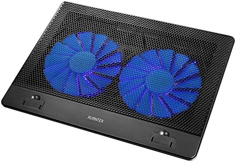 AVANTEK Supporto con Sistema di Raffreddamento per Laptop, Base di Raffreddamento per Notebook da 13 Pollici a 16 Pollici, con Altezza Regolabile per Gaming PC Silenzioso, Ventilatori con LED Blu (83A)