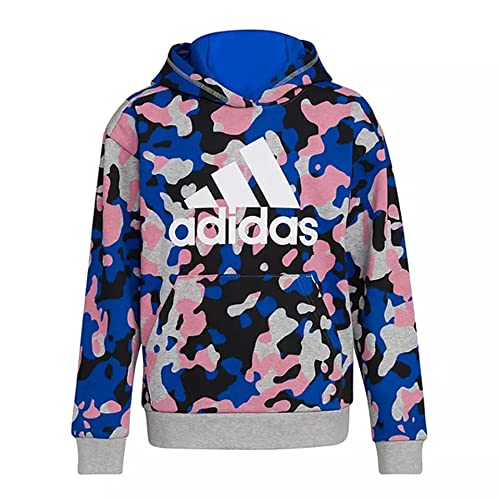 adidas Boys' Chop Pullover Hoodie, Grey Heather, Large