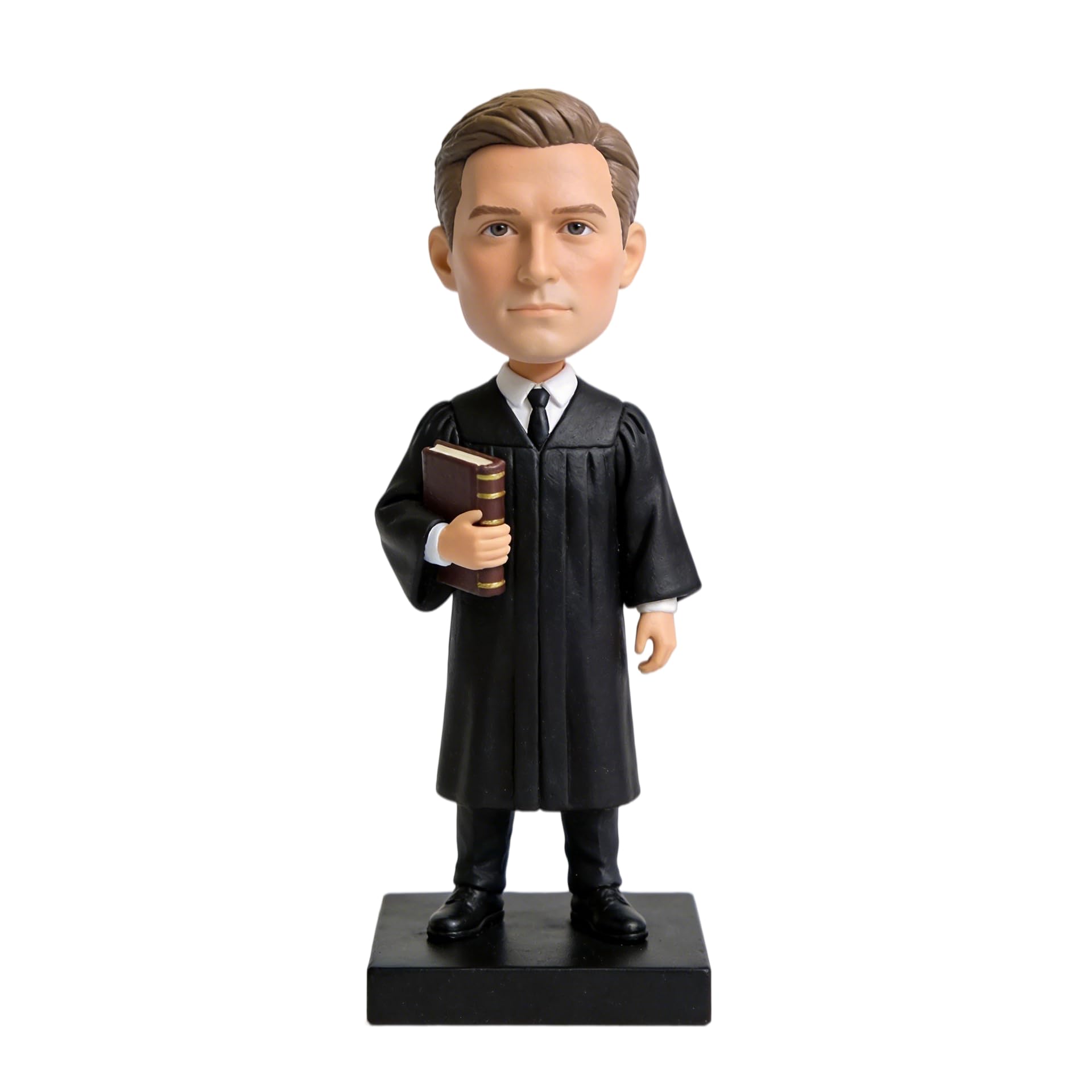 Figura 3D personalizada de la foto, estatua hecha a mano de arcilla polimérica de cuerpo completo con libro de leyes, decoración de escritorio para juez, cumpleaños, jubilación, abogado, colega