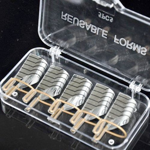 350buy 5 pcs Beauty Art Reusable Acrylic UV Gel French Nail Art Forms Stand Tool