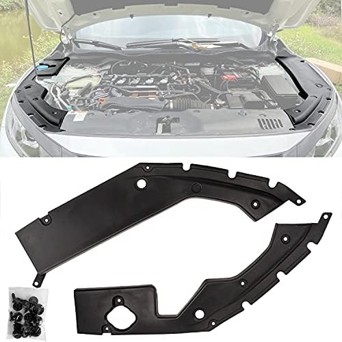 Archaic Engine Bay Side Panel Cover for Honda Civic Sedan/Hatchback 2016-2020, Long Version Replace Trims for 10th Gen Civic Accessories EX/LX/Sport/Touring