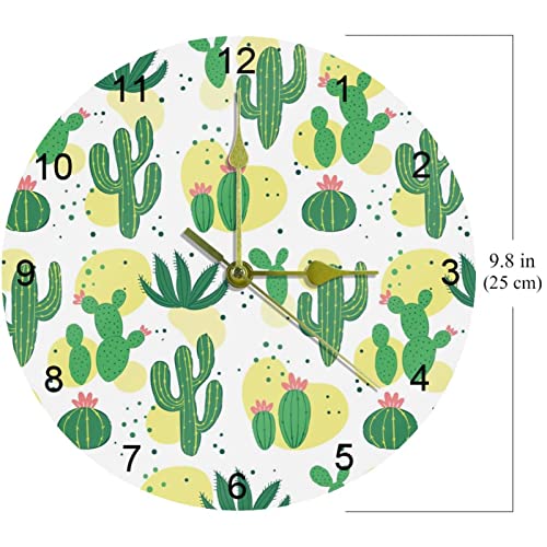 Horloge murale pas de tic-tac 25,4 cm verte pour chambre d'enfant et bureau - 7