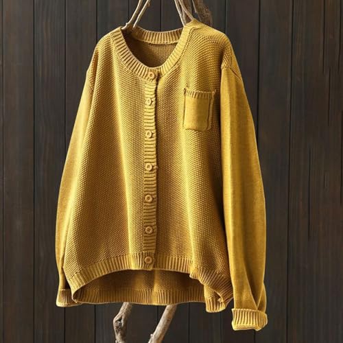 Oversized Sweater for Women Long Sleeve Button Down Solid V Neck Cardigan Tops Knitted Soft Comfy Fall Loose Outfits2