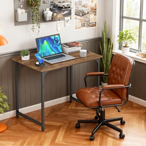 Image of BestOffice Computer Desk,Home Office Desk, Modern Simple Style for Home Office Study Writing (Vintage, 32 Inch)
