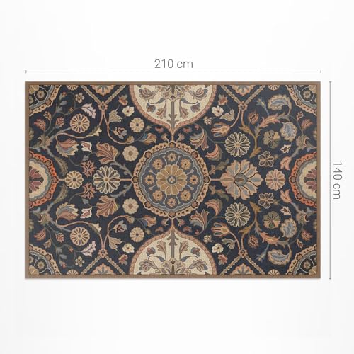 Tapis en vinyle 140x210 cm imperméable avec motifs ornementaux