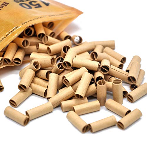 150Pcs 6MM Cigarette Filter Natural Unrefined Pre-Rolled Tips Cigarette Filter Rolling Paper