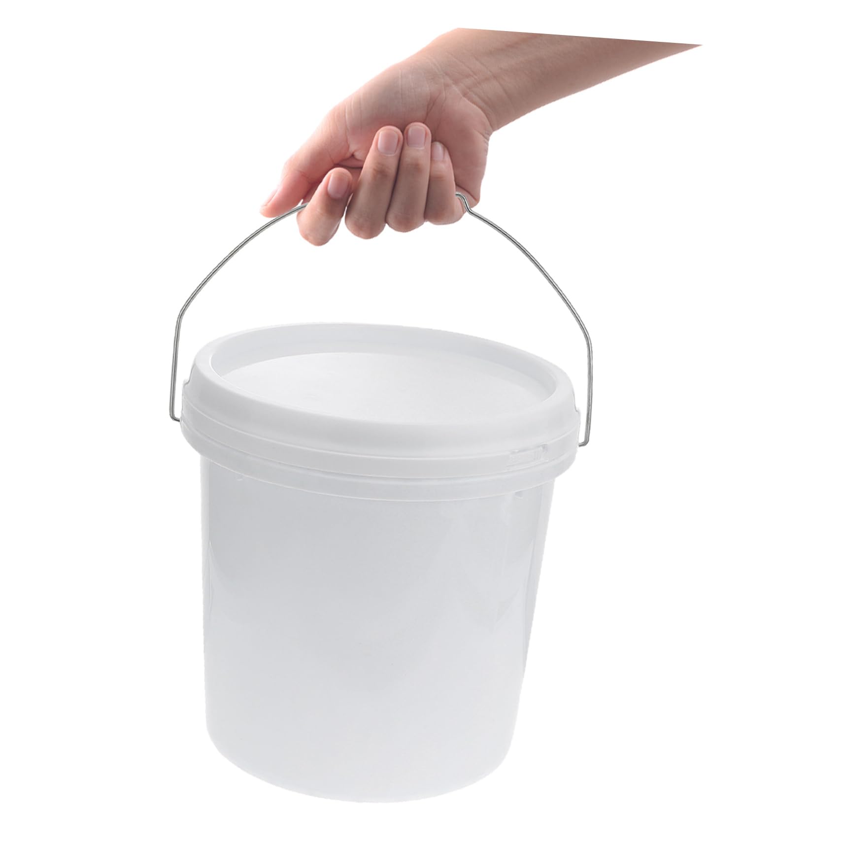Secchio Manico Coperchio di 5l Plastica Bianco Vernice