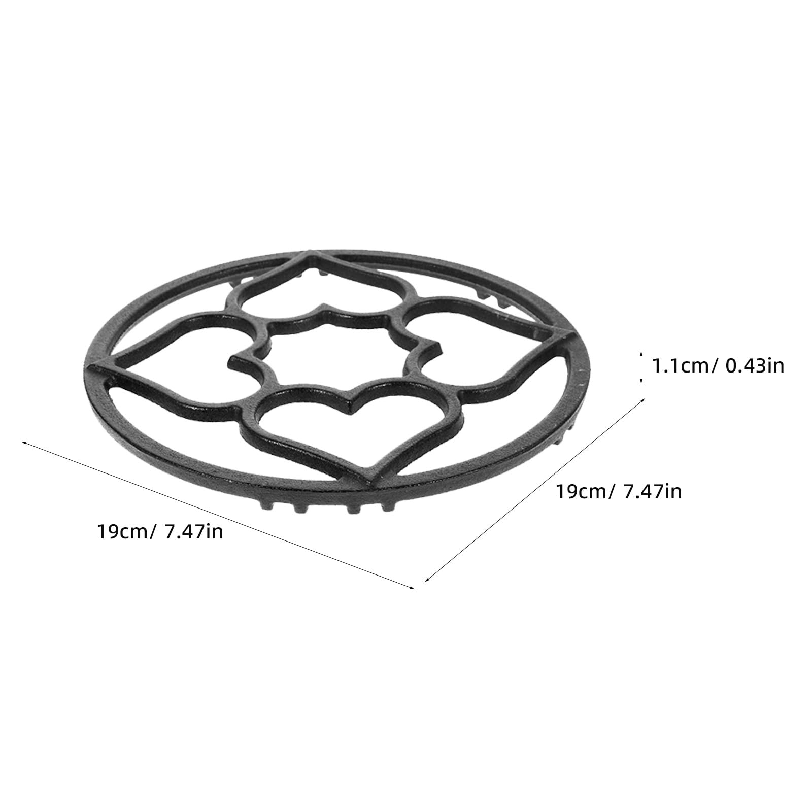 Lurrose Salvamanteles de hierro fundido de 2 piezas: Soporte para olla caliente de 19 cm (7,5") - Protector decorativo para encimera de cocina - Soporte resistente al calor para sartenes, ideal