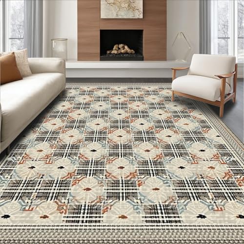 ODIKA Flatwoven High Traffic Area Rug 5x7, Sophisticated Abstract Interlocking