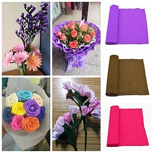 Craft Stationers Wrinkled Crepe Paper Roll (50x50 cm) Pack of 12 Sheets Multicoloured 1