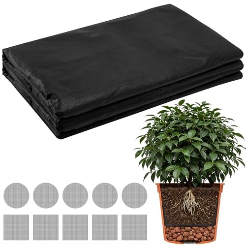 GIONAR Non-tissé filtrant pour pots de fleurs, 2 m x 5 m, découpable, non-tissé pour pots de plantes avec grille de drainage, 50 g/m², bac à fleurs,...