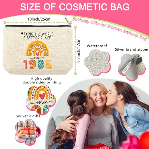ancpeany 40th Birthday Gifts for Women Her Makeup Bag, 1985 Anniversary 40 Year Old Birthday Decorations Party Favors for Mom, Wife, Sister, Friend, Mothers Day, Christmas, Small Cosmetic Travel Pouch2