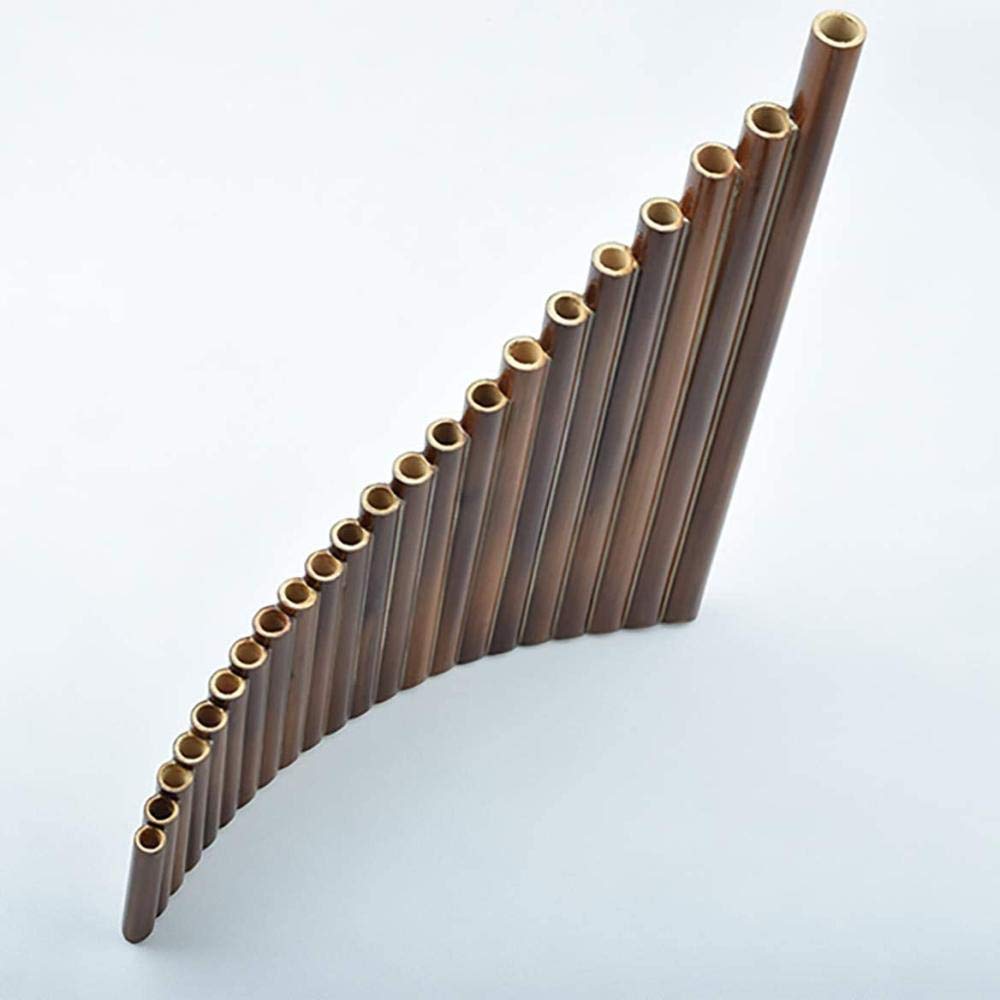 YAYY Hölzerne Bambuspfannenflöte 22 Pfeifen Professionell gespielte Panflöte mit Ledertaschenschlüssel F.-Taste F. Upgrade