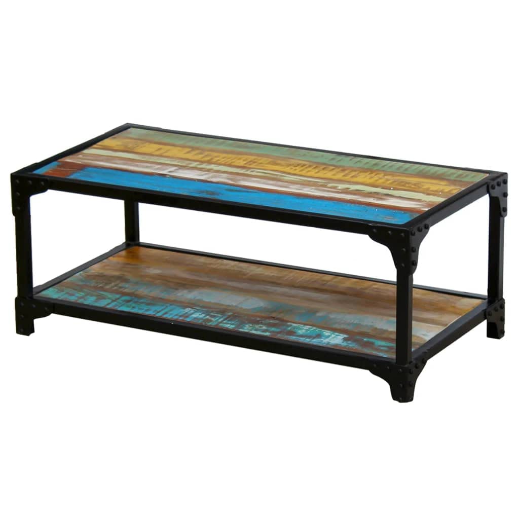 Mesa de café de madera maciza envejecida, mesa de salón, mesas de salón, mesas de café, de salón para un ambiente acogedor