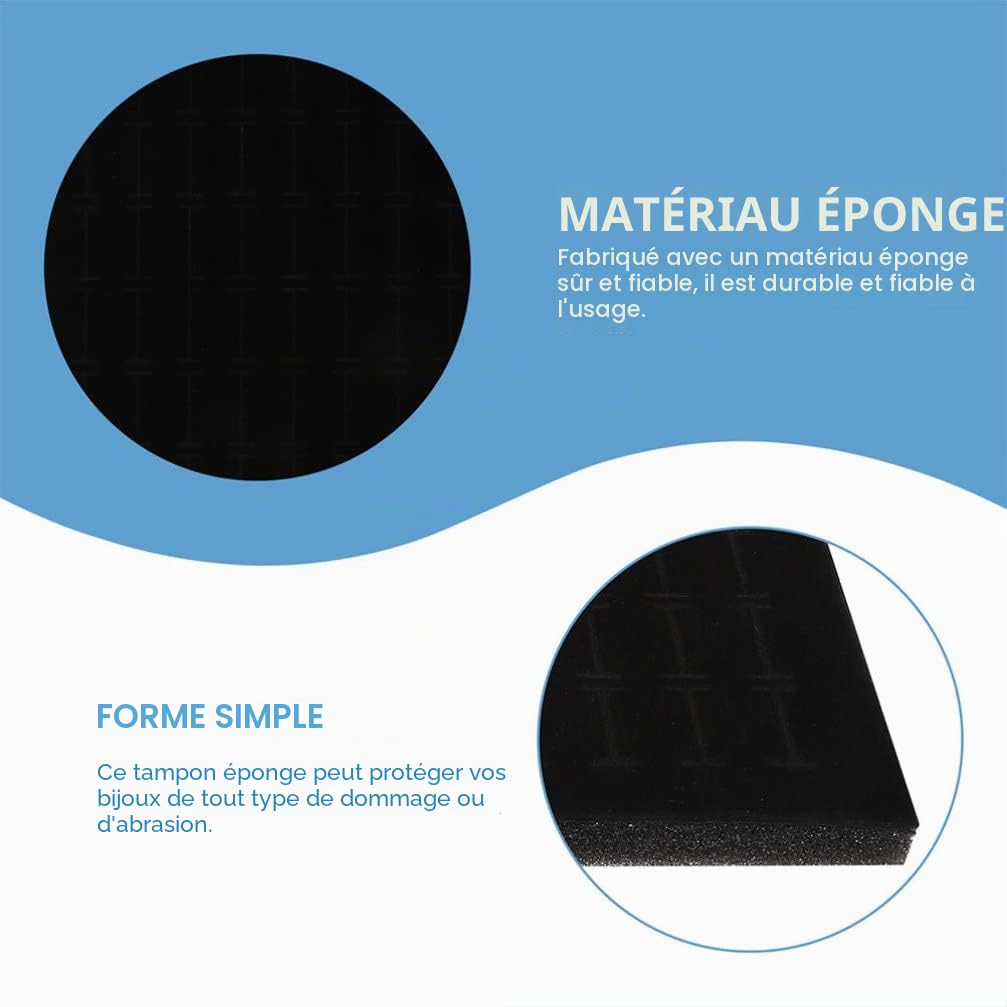 DOITOOL Lot De 5 Plateaux De Présentation en Velours Noir Plateau De Présentation De Bijoux Coussinets en Mousse pour Vitrine De Bijoux Présentoirs De Rangement (11 X 7)