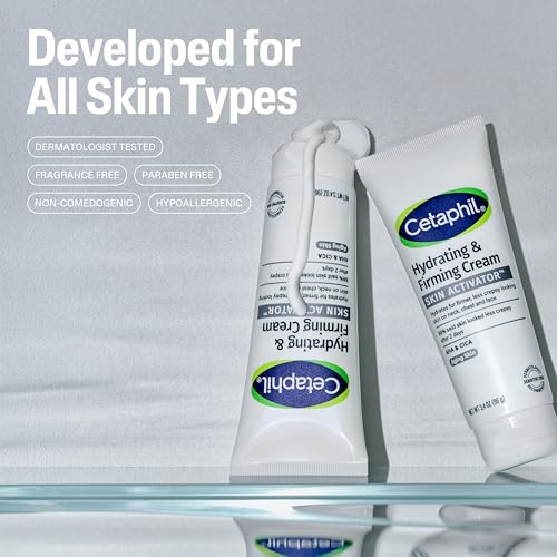 Cetaphil Skin Activator Hydrating & Firming Cream For Face, Neck & Chest 3.4 oz, Mandelic Acid (AHA) and Centella Asiatica (CICA) Cream, Hydrates and Firms Aging Skin, Anti-Aging Skincare