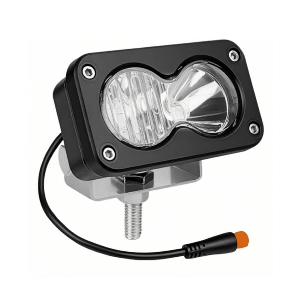 Phare de vélo électrique de style Baja for Ridstar Q20,luminosité 6800 K, tension large de 10 V à 80 V, 30 W tout en aluminium tout-terrain(White light (extension cord))