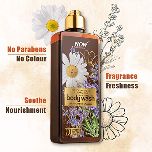 Image of WOW Skin Science French Lavender & Chamomile Foaming Body Wash - No Parabens, Sulphate, Silicones & Color - 250mL