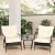 MATONELL 3 Pieces Patio Set - Modern Wicker Furniture with Rust - Proof Frame, Comfortable Seating, and Versatile Design for Yard, Poolside, Balcony & Patio? (White)