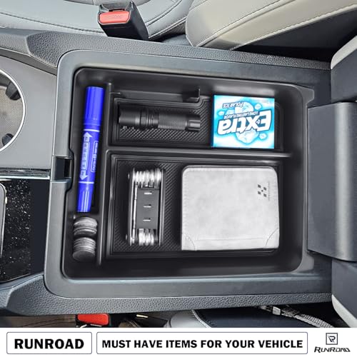 RUNROAD Center Console Organizer Compatible with Honda Pilot 2023-2026, 2024-2026 Ridgeline/ 2024-2026 Passport Accessories, Insert Console Tray Armrest Coin Container Secondary Storage Box,Black by RUNROAD - Image 7