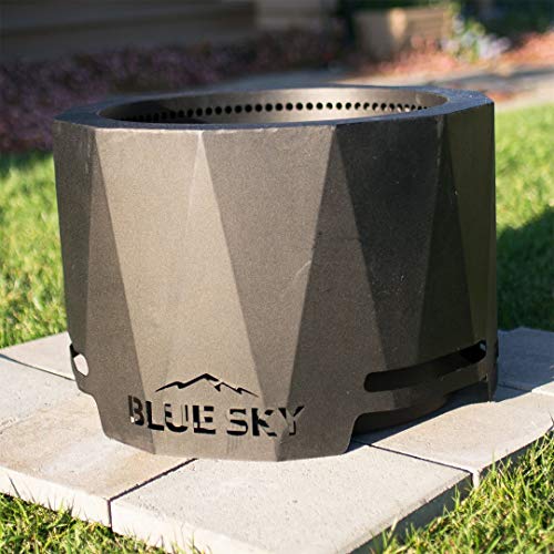 Blue Sky Outdoor Living PFP2416 Patio Pellet Fire Pit Round Campfire, 23.9" x 16", Black
