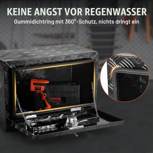 VEVOR Truckbox Werkzeugbox, Unterboden-Anhängerbox, Werkzeugkasten 610 x 355 x 405 mm Pickup-Aufbewahrungsbox, Aluminiumlegierung… – Ansicht 5
