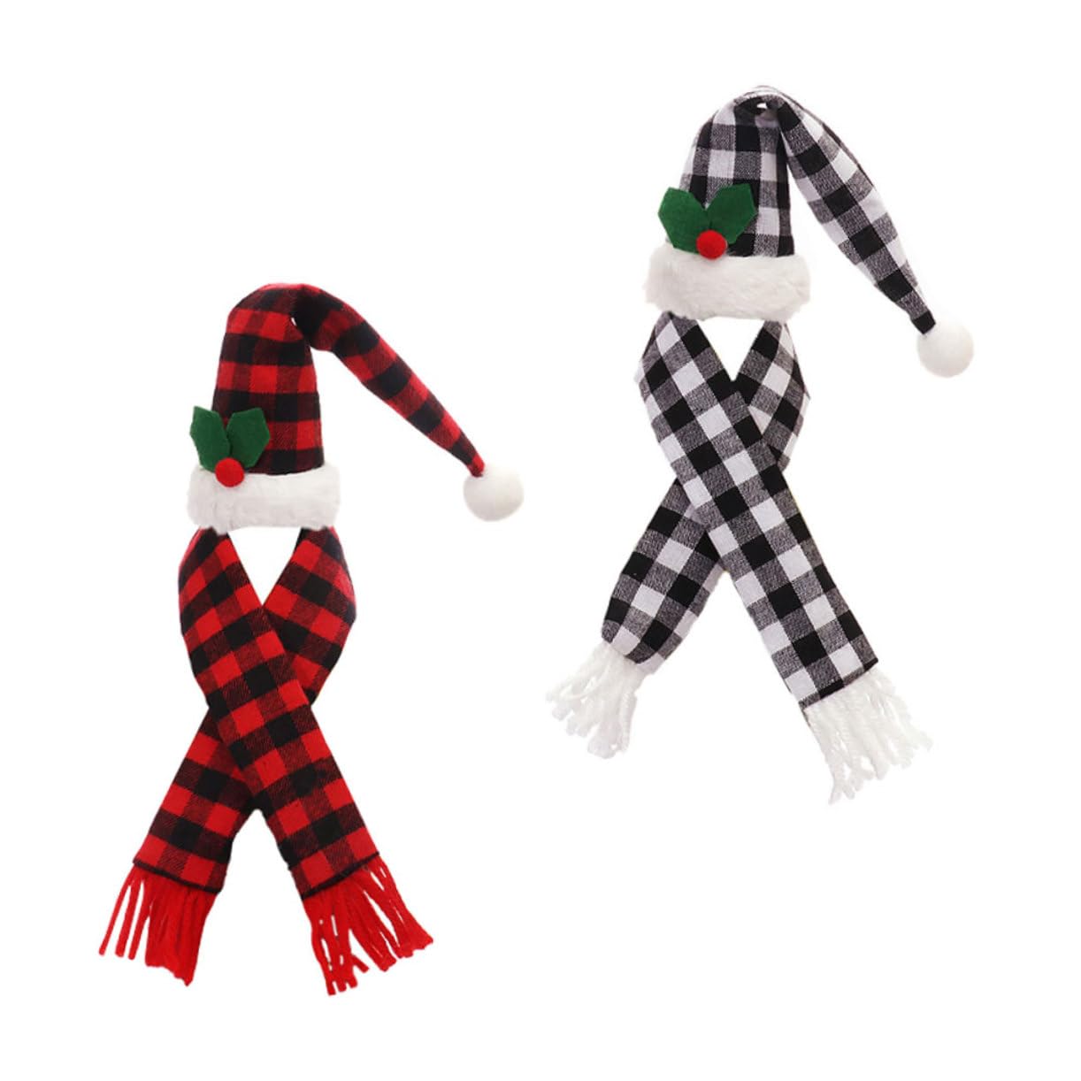 Set da 2 cappelli e sciarpe per bottiglie di vino, eleganti