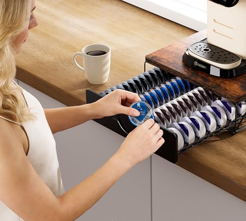 Kapselhalter für 64 Tassimo Kapseln, Kaffeekapseln Aufbewahrung mit Vintage Oberfläche für Tassimo Maschine… – Ansicht 6