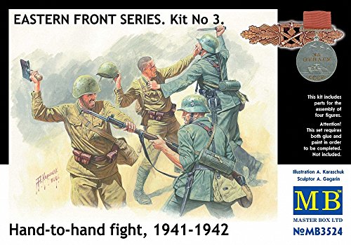 Master Box Hand to Hand Combat German and Russian Infantry Eastern Front 1941-42 (4) Figure Model Building Kits (1:35 Scale)