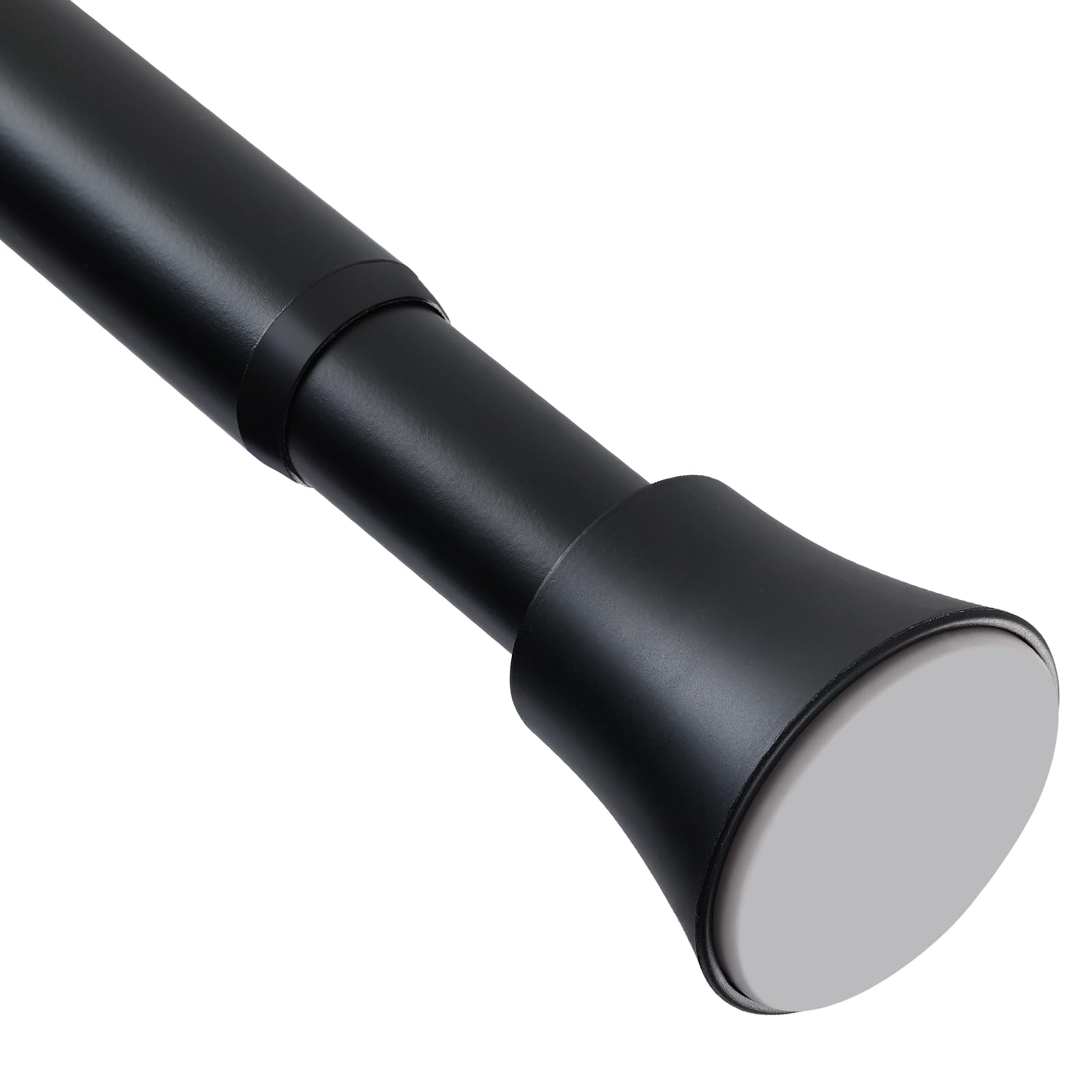 EBOATOP Black Shower Curtain Rod - Tension Curtain Rod Adjustable 32 to 78 inch Spring Tension Shower Rod No Drilling Non Slip, Matte Black