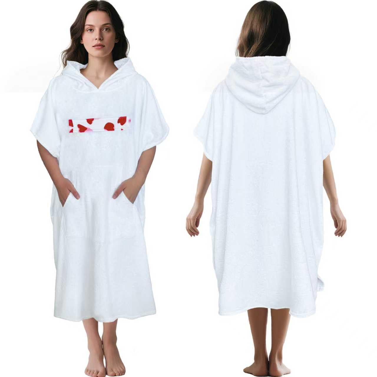 VOOVA & MOVAS Poncho-Handtuch mit Tasche für Erwachsene, Teenager (104 x 94 cm), 100 % Baumwoll-Frottee, ultra-saugfähig, übergroßes Kapuzenhandtuch für Herren, Damen, zum Abdecken für Pool, Strand