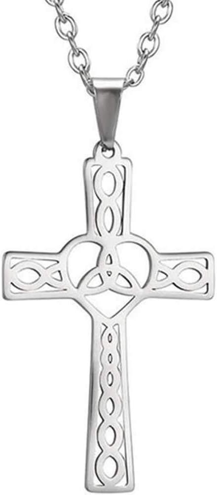 Jude Jewelers Stainless Steel Celtic Infinity Knot Christian Cross Religious Pendant Necklace