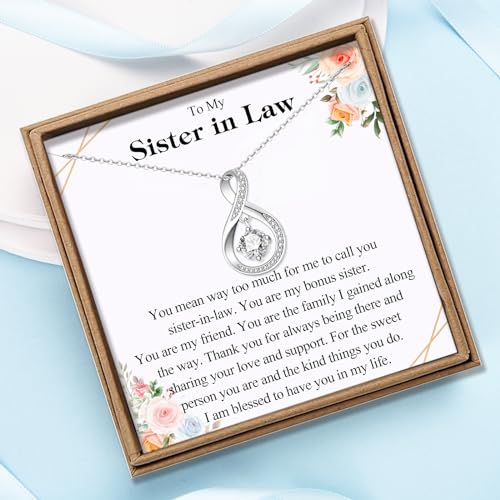 Infinity Necklace Gifts for Women, Birthday Christmas Valentines Mothers Day Gifts for Mom Wife Grandma New/Bonus/Dog Mom Sister Aunt Stepmom Mother/Sister/Daughter-in-Law2